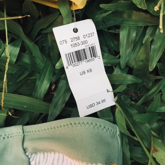 New -Aerie Green + white two pie bathing suite XS - Picture 2 of 6